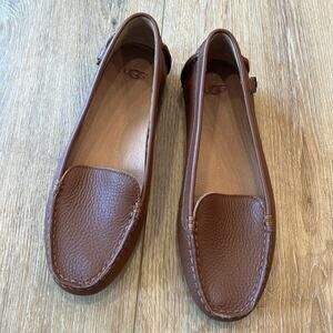 UGG Pebbled Leather Driving Loafer in Cognac | Size 7